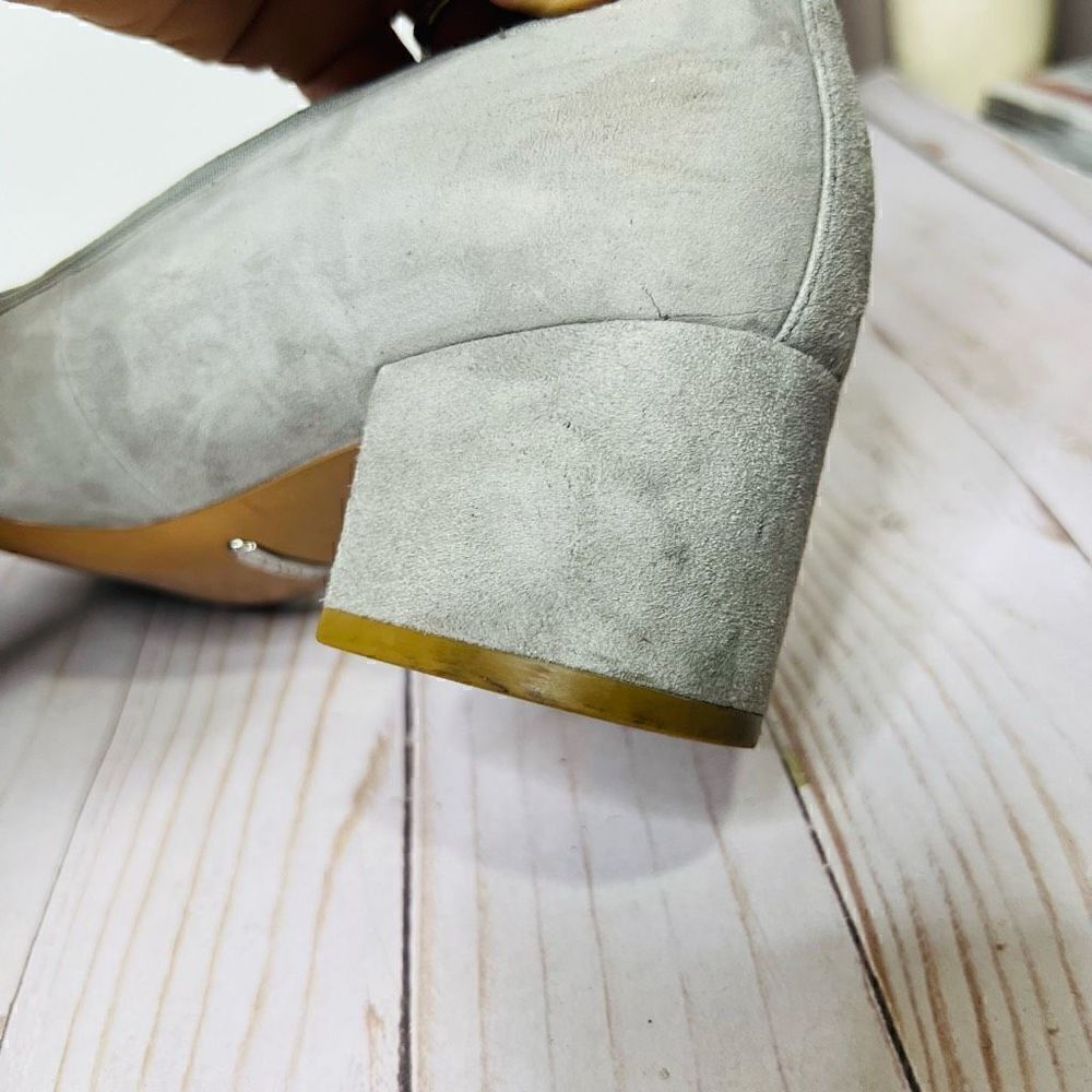 Vionic Natalie Light Gray Suede Block Heels Round Toe - Picture 11 of 11